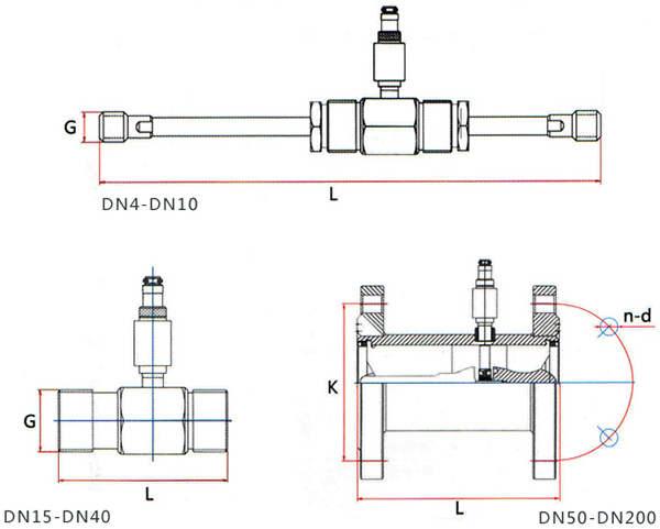 dn125液體渦輪流量計(jì)外形尺寸圖